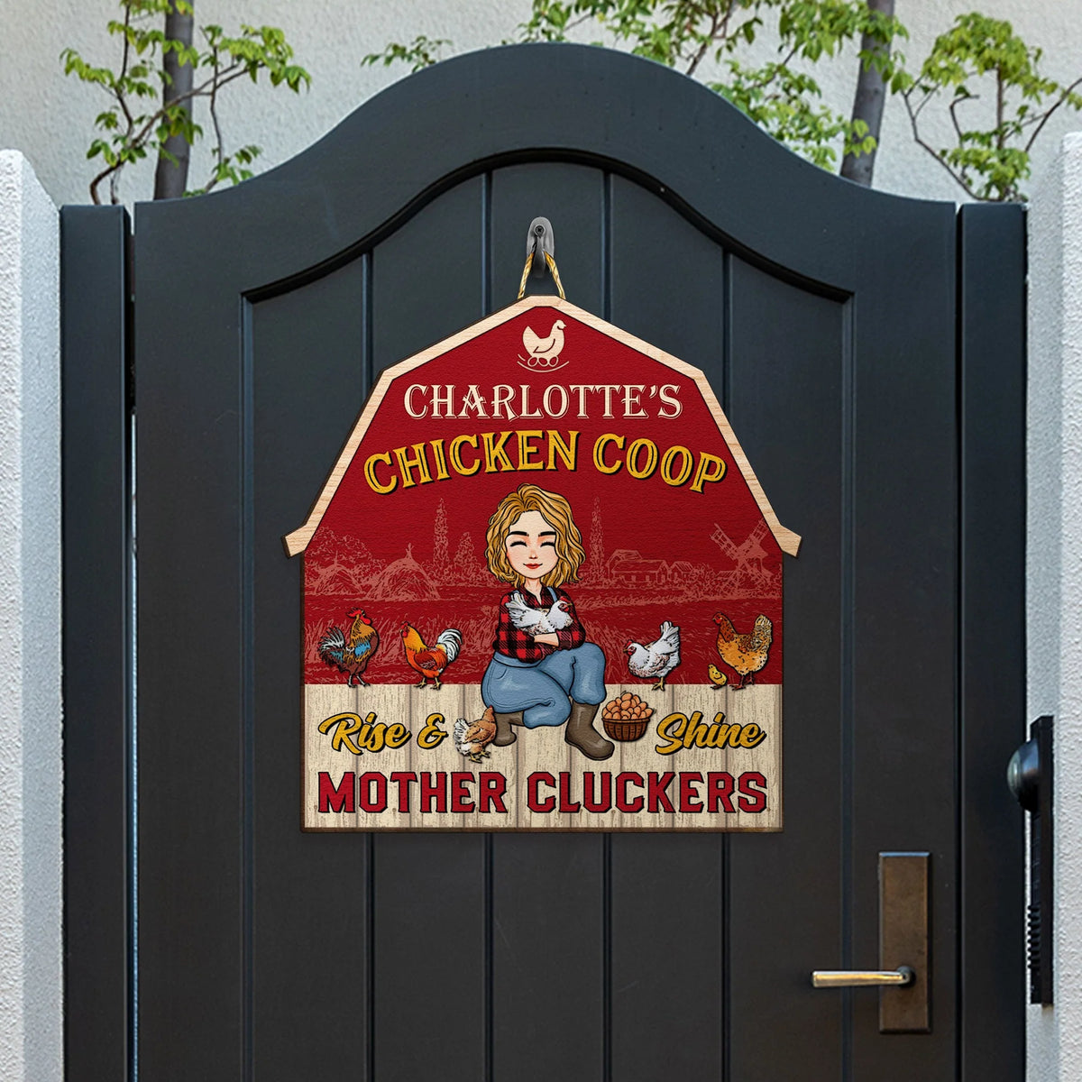 Chicken Coop - Personalized Custom Shaped Wood Sign