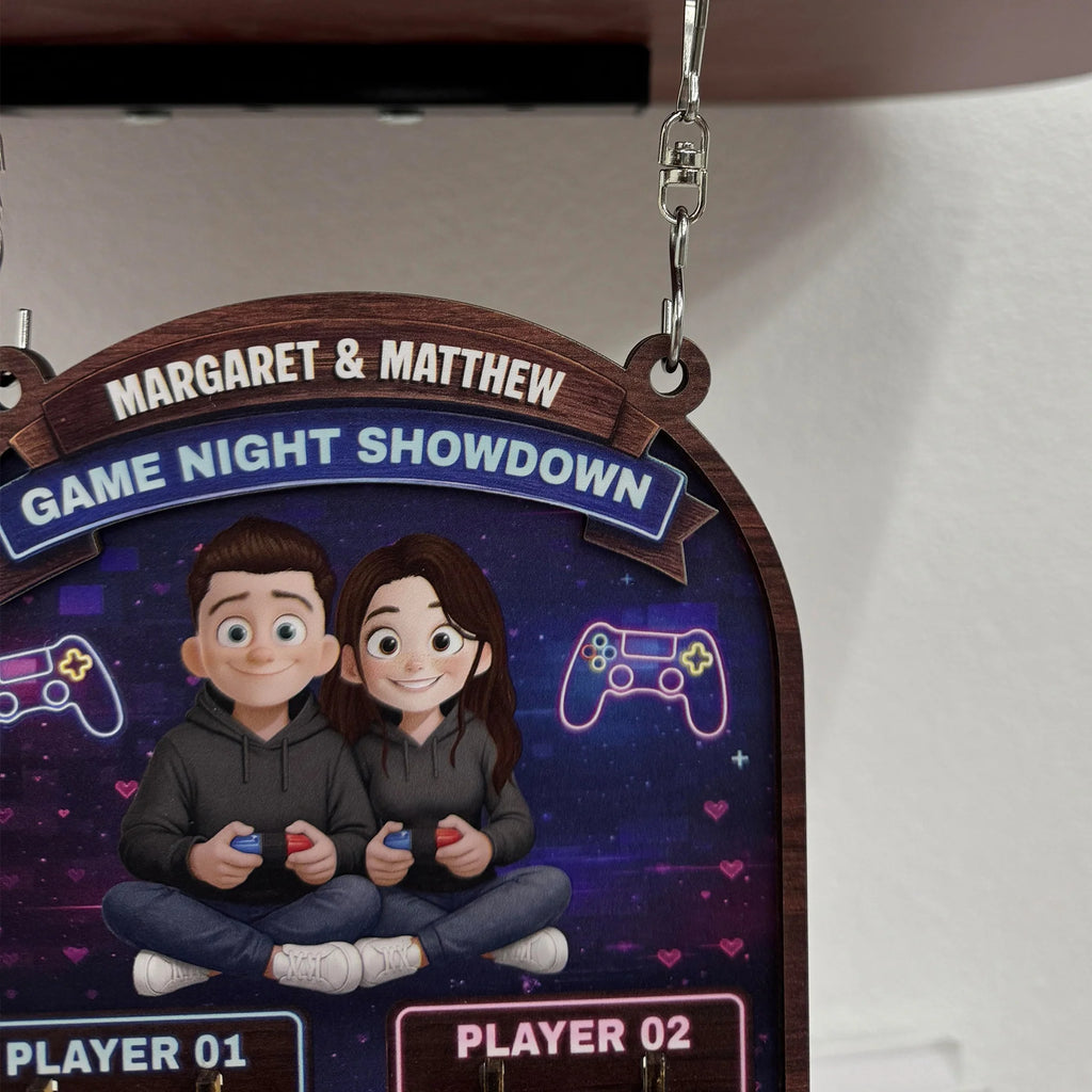 Gaming Couples Date Night Score Counter - Personalized Hanging Game Tracker