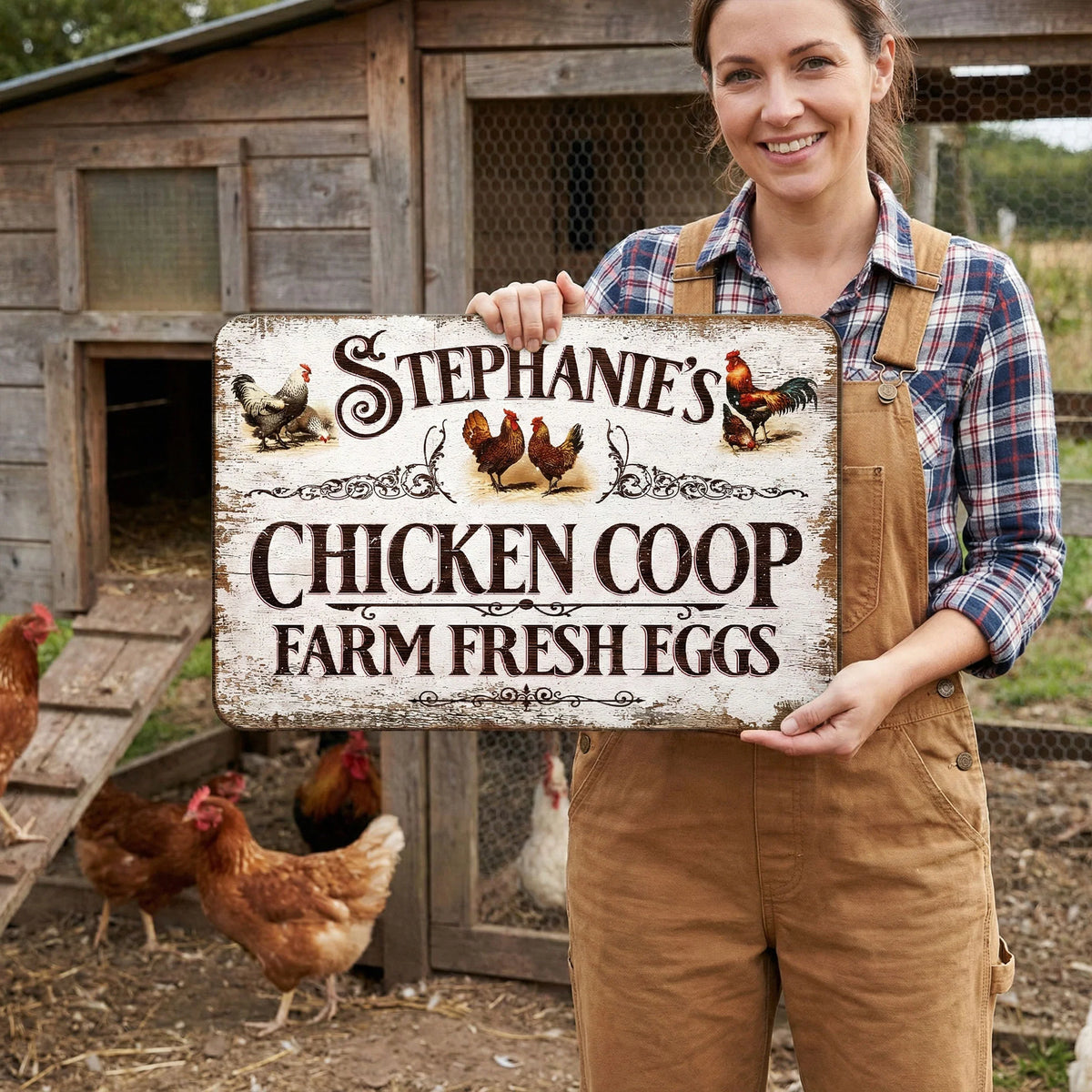 Chicken's Coop Farm Fresh Eggs - Personalized Wood Sign