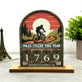 Miles Cycled This Year - Personalized Cycling Counter Sign