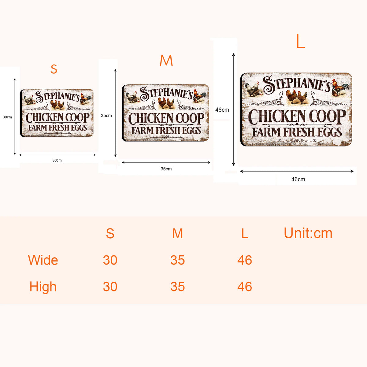 Chicken's Coop Farm Fresh Eggs - Personalized Wood Sign