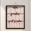 Mom Grandma Great Grandma - Personalized 2 Layers Wood Sign - Gift For Grandma